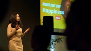 Employee person giving a speech 