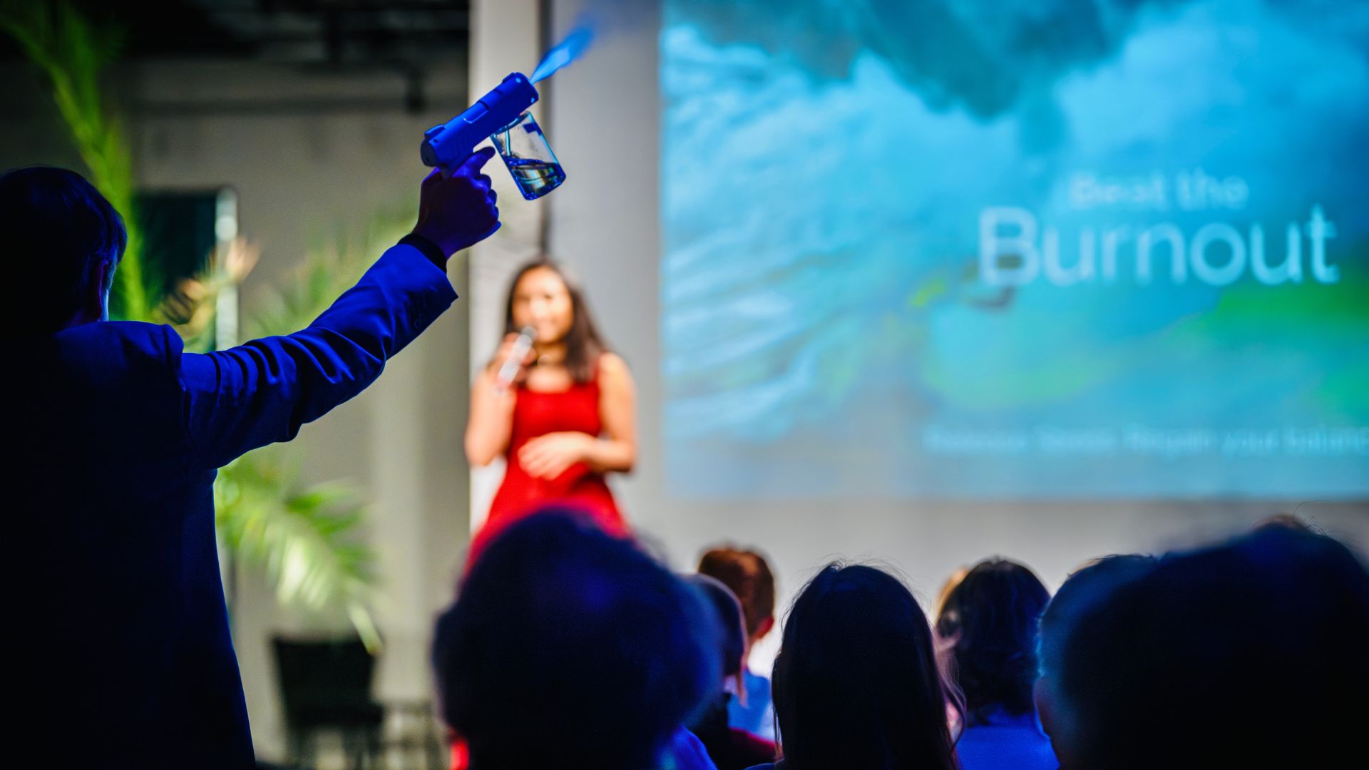 Employees using music to stay focused and engaged in a modern workplace